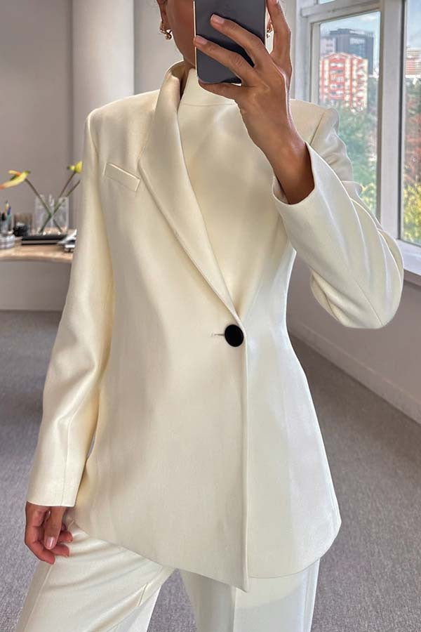 Elegant Satin One-Button Blazer