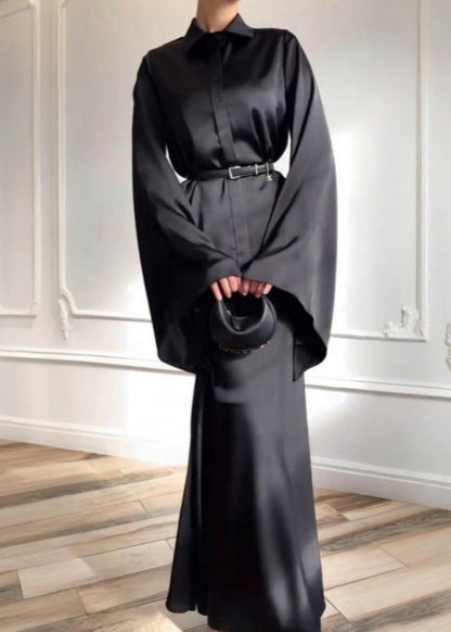 Elegant Satin Skirt Set