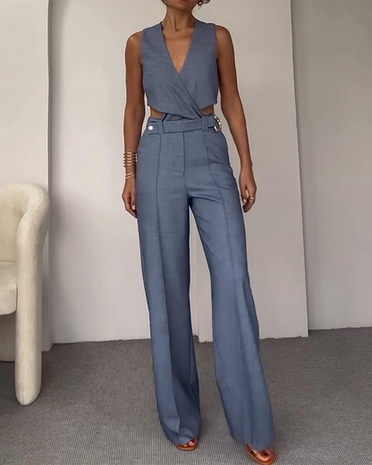 Chic Summer V-Neck Set