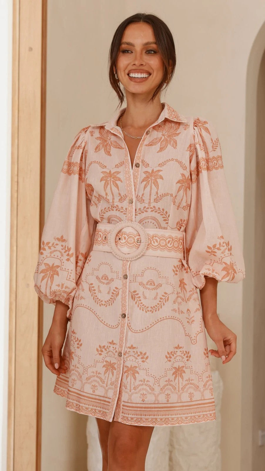 Elegant Linen Dress with Belt